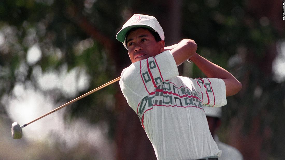 Woods, 16, tees off at the Los Angeles Open in 1992. That was his first taste of PGA Tour competition, albeit as an amateur. He missed the 36-hole cut.