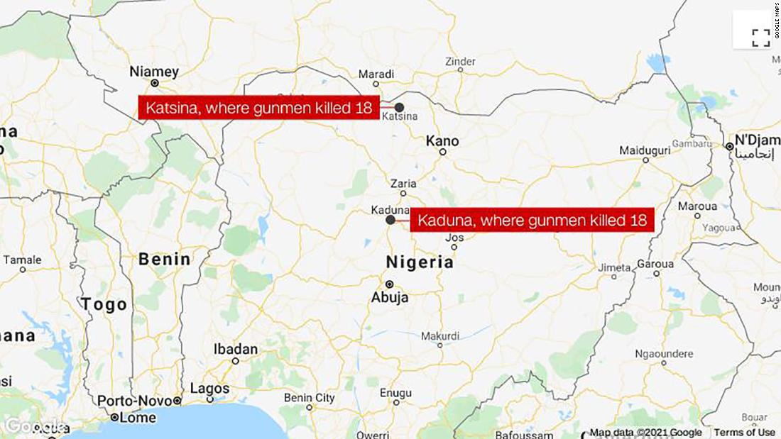 Gunmen kill 36 in attacks on two northern Nigerian states