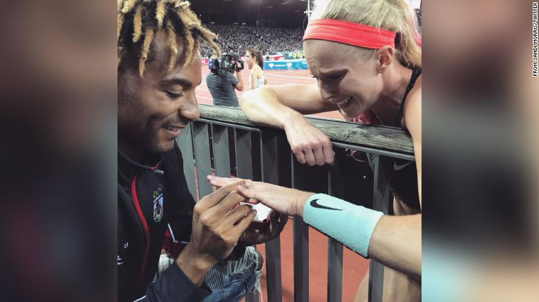 The couple got engaged at a meet in Zurich, Switzerland, in 2018. 