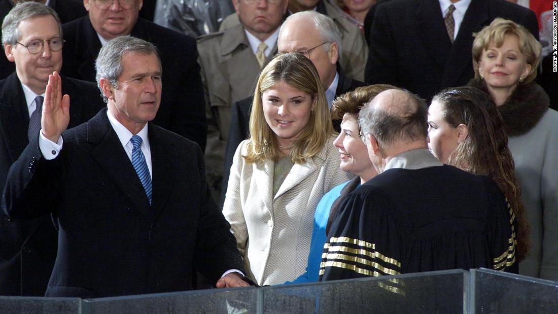 Bush is sworn in as President in January 2001.