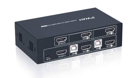 Steetek 2 port dual monitor KVM switch