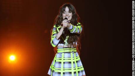 Camila Cabello performs on stage during The Global Awards 2020 with Very.co.uk at the Eventim Apollo in London. 