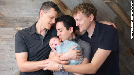 The men&#39;s California household now includes a second child -- a son -- and two dogs.
