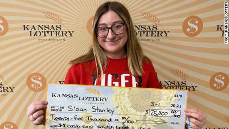 A teen won $25,000 on her very first lottery ticket