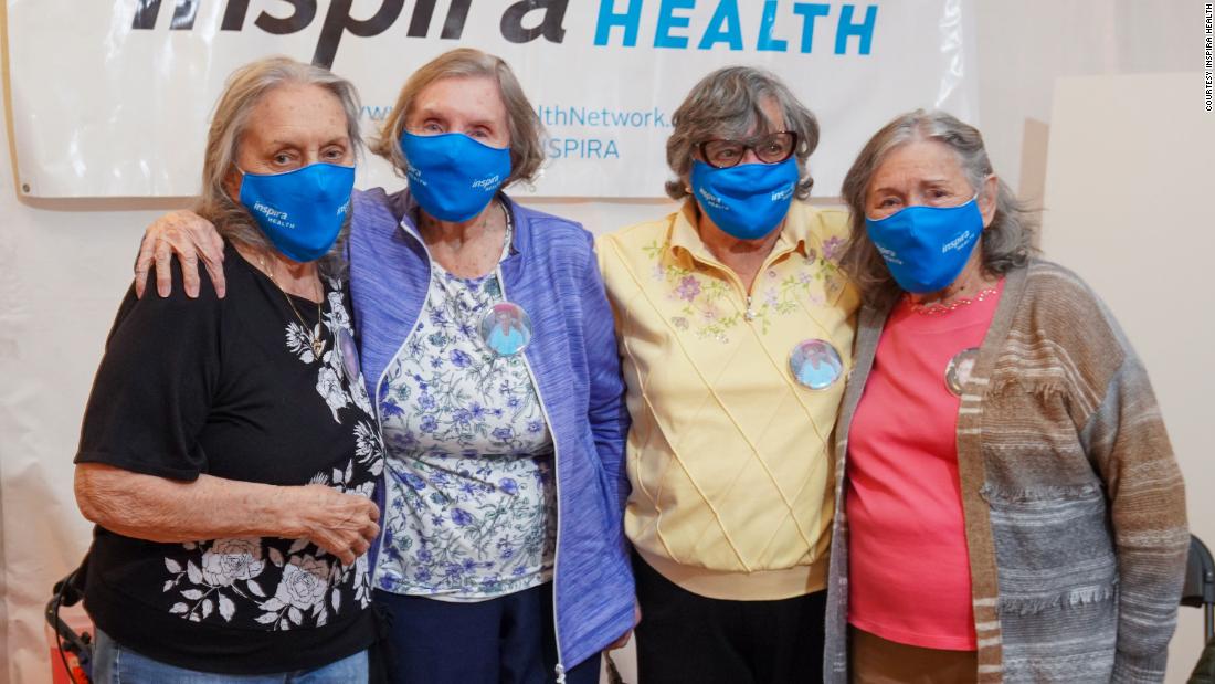 Four sisters in their 80s and 90s got together to get the Covid-19 vaccines