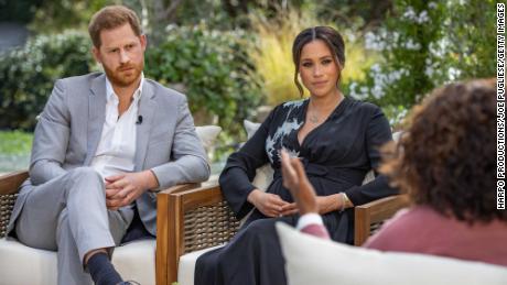 Buckingham Palace says royal family is ‘saddened’ in first statement since Harry and Meghan interview