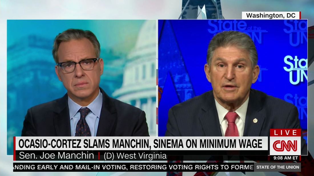 Manchin On Why He Backs 11 Not 15 Minimum Wage Cnn Video