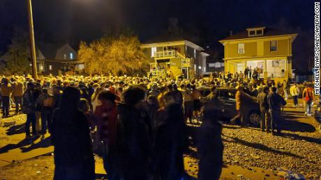 A large crowd gathered near University of Colorado Boulder Saturday night.