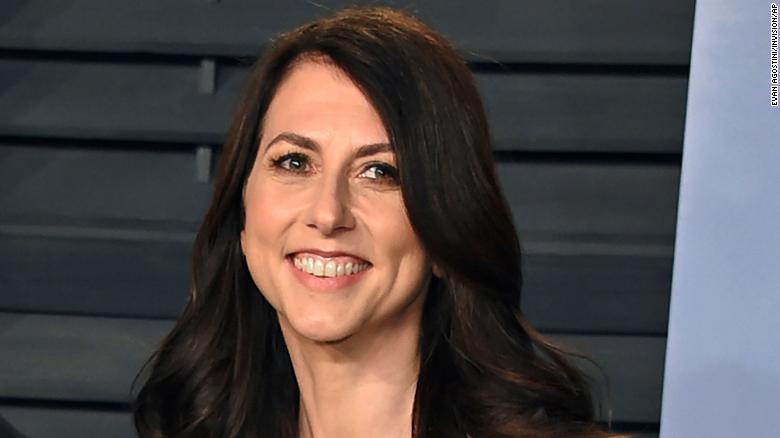 FILE - In this March 4, 2018, file photo, then-MacKenzie Bezos arrives at the Vanity Fair Oscar Party in Beverly Hills, Calif. Scott, philanthropist, author and former wife of Amazon founder Jeff Bezos, has married a Seattle science teacher. Dan Jewett wrote in a letter to the website of the nonprofit organization the Giving Pledge, on Saturday, March 6, 2021, that he was grateful to be able to marry such a generous person and was ready to help her give away her wealth to help others. (Photo by Evan Agostini/Invision/AP, File)