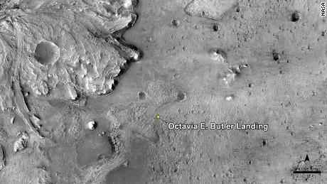 La NASA a nommé le site d'atterrissage «Perseverance Rover».  Octavia E. Butler Landing & quot;  D'après l'auteur de science-fiction Octavia E. Butler. 
