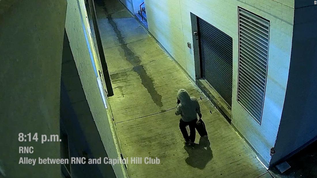 The FBI releases new safety images of a person placing tubular bombs outside the headquarters of the RNC and DNC
