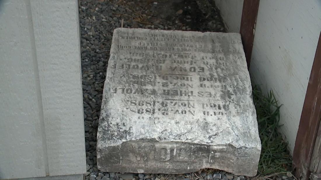 A Utah woman found a 19th century tombstone in the yard at her new house