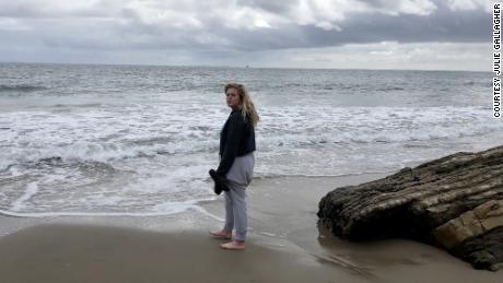 Julie visits the beach in Santa Barbara while at residential treatment for her eating disorder in March 2020.