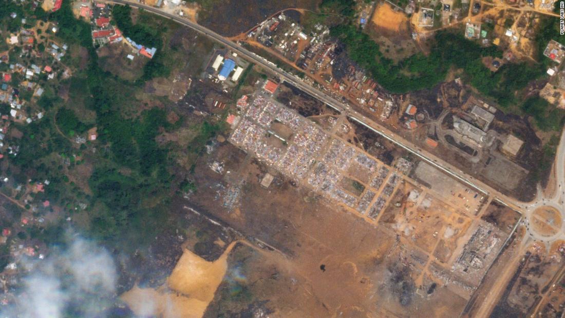 Satellite and drone images show extent of damage from Equatorial Guinea blast