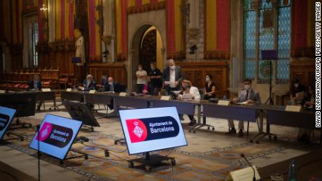 Meeting of the Board of Trustees of the Mobile World Capital Barcelona in July, where the group pledged to hold Mobile World Congress in Barcelona until 2024.