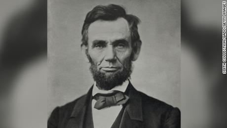 A portrait of President Abraham Lincoln in 1863, two years before he died.