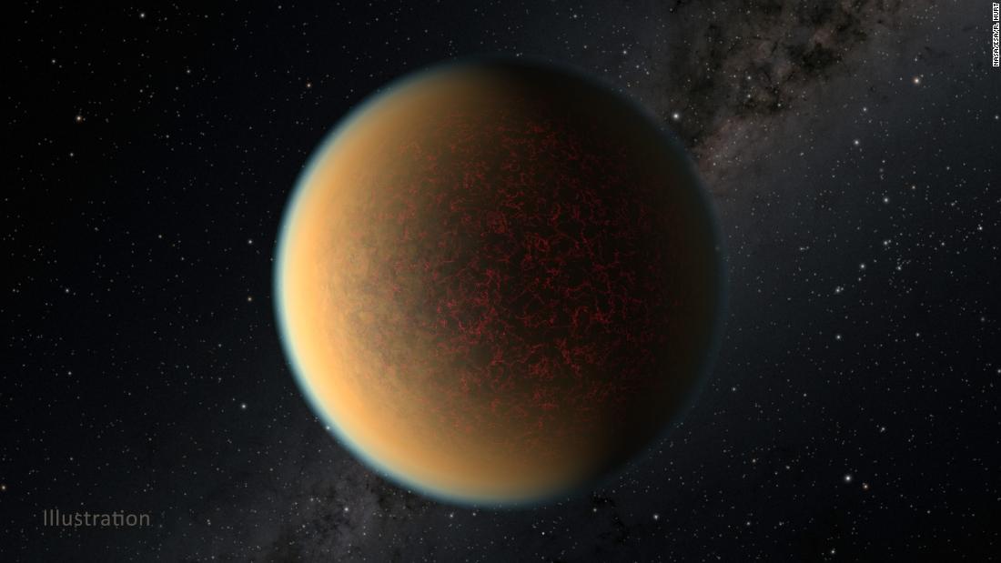 After losing its gaseous envelope, the Earth-size core of an exoplanet formed a second atmosphere.  It&#39;s a toxic blend of hydrogen, methane, and hydrogen cyanide that is likely fueled by volcanic activity occurring beneath a thin crust, leading to its cracked appearance.