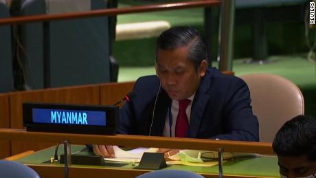 Myanmar UN Representative speaks after issuing plea to the world