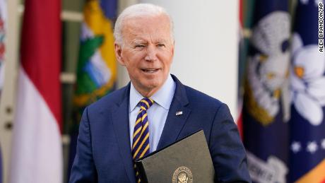 President Joe Biden looks on after speaking about the American Rescue Plan, a coronavirus relief package, in the Rose Garden of the White House, Friday, March 12, 2021, in Washington. 