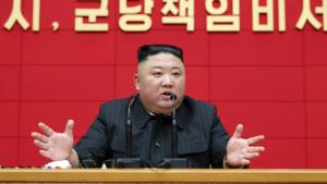 North Korea&#39;s leader Kim Jong Un speaks during the first short course for chief secretaries of the city and county party committees in Pyongyang, North Korea, in this undated photo released on March 5, 2021 by North Korea&#39;s Korean Central News Agency (KCNA). KCNA/via REUTERS ATTENTION EDITORS - THIS IMAGE WAS PROVIDED BY A THIRD PARTY. REUTERS IS UNABLE TO INDEPENDENTLY VERIFY THIS IMAGE. NO THIRD PARTY SALES. SOUTH KOREA OUT. REFILE - CORRECTING RELEASE DATE