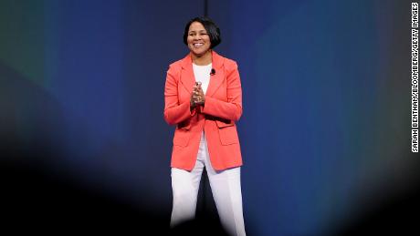 Rosalind &quot;Roz&quot; Brewer, president and chief executive officer of Sam&#39;s Club, speaks during the Wal-Mart Stores Inc. annual shareholders meeting in Fayetteville, Arkansas, U.S., on Friday, June 7, 2013. Wal-Mart Stores Inc., which kicked off its annual meeting today, approved a new $15 billion share buyback program. Photographer: Sarah Bentham/Bloomberg via Getty Images 