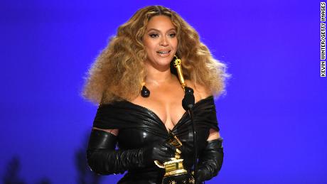 LOS ANGELES, CALIFORNIA - MARCH 14: Beyoncé accepts the Best R&amp;B Performance award for &#39;Black Parade&#39; onstage during the 63rd Annual GRAMMY Awards at Los Angeles Convention Center on March 14, 2021 in Los Angeles, California. (Photo by Kevin Winter/Getty Images for The Recording Academy)