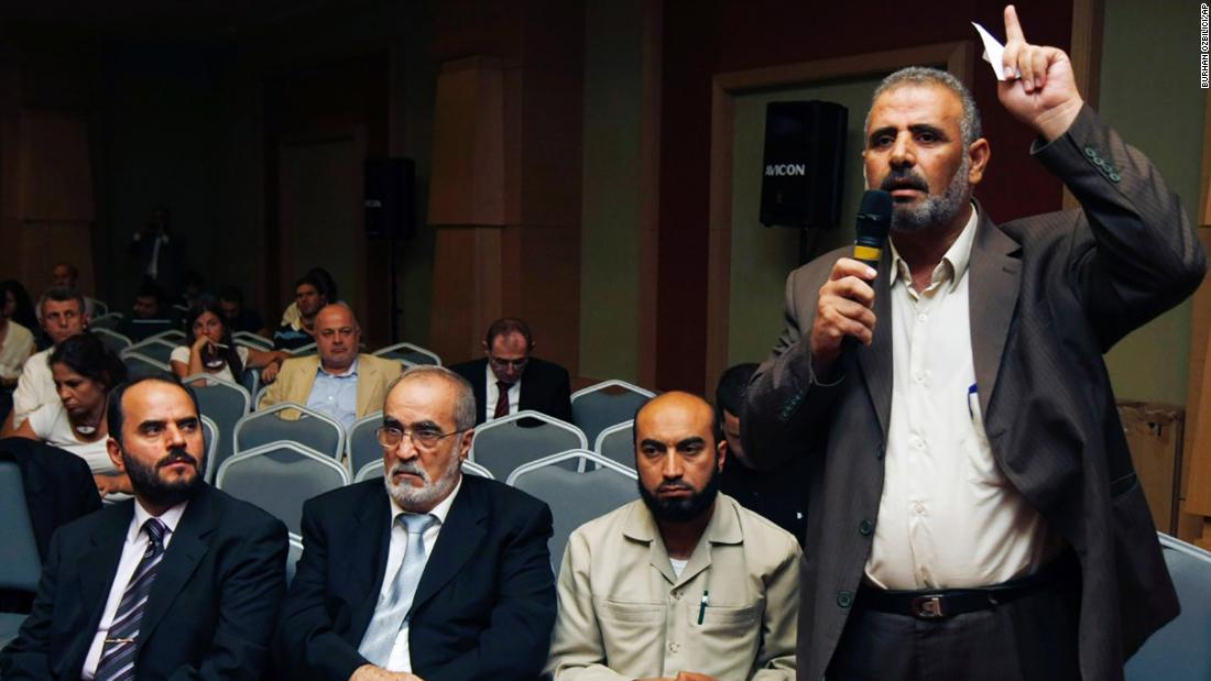 Jamal al-Wadi speaks in Istanbul on September 15, 2011, after an alignment of Syrian opposition leaders announced the creation of a Syrian National Council -- their bid to present a united front against Bashar al-Assad&#39;s regime and establish a democratic system.