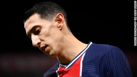 Di Maria is seen during PSG&#39;s match against Nantes.