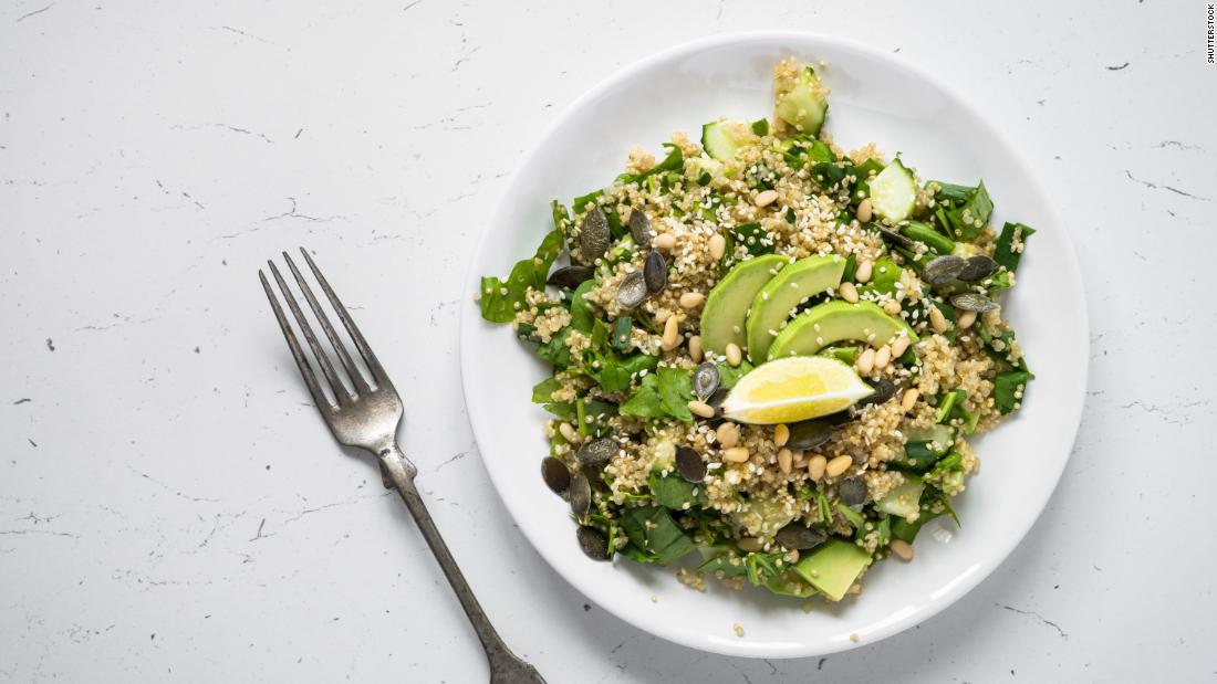 Packed with magnesium, a quinoa salad with spinach, avocado and pumpkin seeds is a recipe for sleep success. Add toasted pine nuts as a flavor boost.