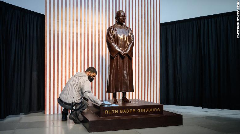 Hometown hero Ruth Bader Ginsburg honored with bronze statue in Brooklyn