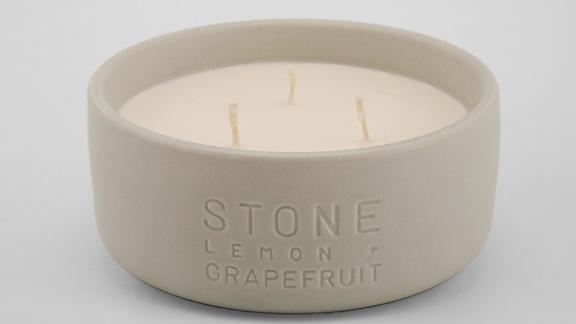 Project 62 Debossed Ceramic Jar 3-Wick Candle Stone Lemon & Grapefruit