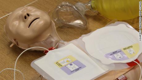 A CPR practice dummy at Lakewood High School&#39;s Athletic Lifestyle Management Academy in St. Petersburg, Florida. 