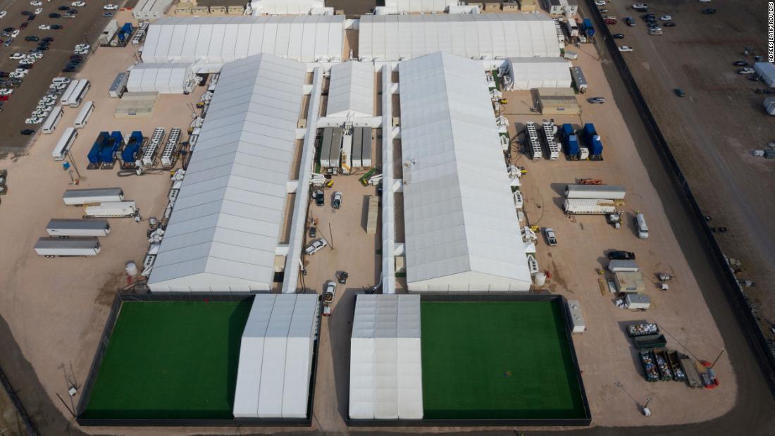 This aerial photo, taken on March 15, shows a temporary processing center set up by US Customs and Border Protection in Donna, Texas. Lawyers who recently spoke with &lt;a href=&quot;https://www.cnn.com/2021/03/13/us/border-detention-conditions/index.html&quot; target=&quot;_blank&quot;&gt;children at the facility&lt;/a&gt; say they&#39;re terrified, crying and worried about not being able to call their parents.