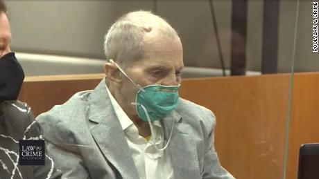 A frail-looking Robert Durst during a court hearing in Los Angeles on Wednesday, March 17.