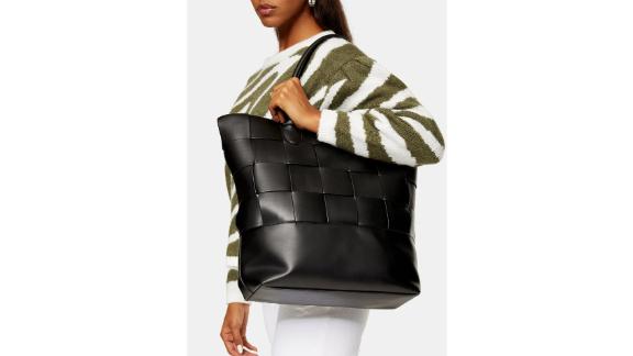 Topshop Weave synthetic leather bag