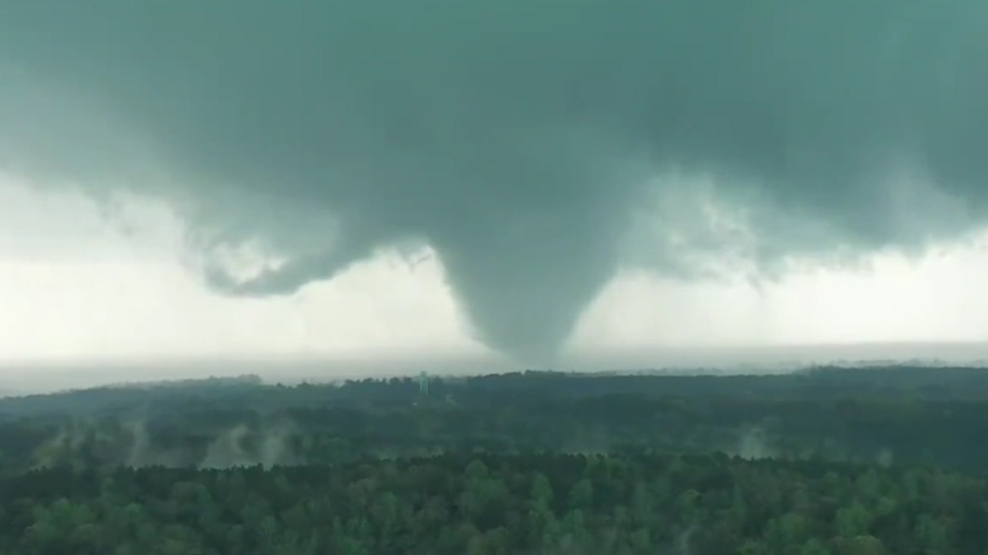 Terrifying moment massive tornado is spotted in Alabama