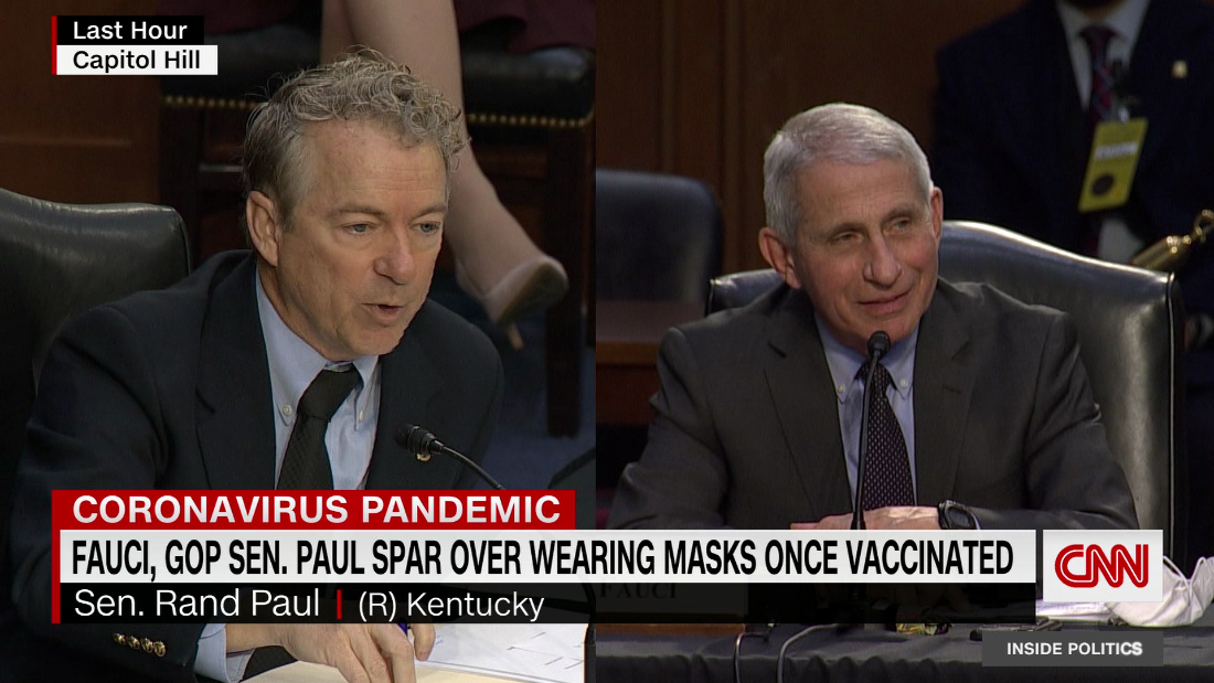 Masks are not theater, Fauci told Sen. Rand Paul on hearing the exchange