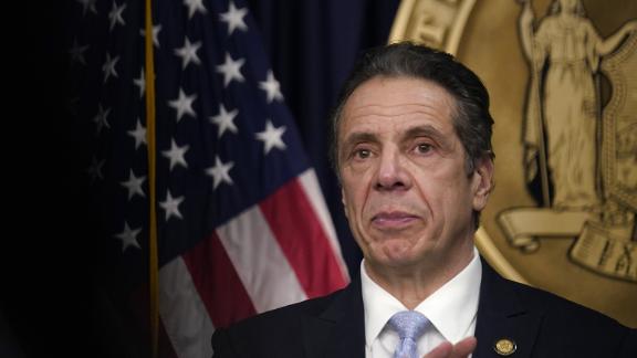 NEW YORK, NEW YORK - MARCH 18: New York Governor Andrew Cuomo speaks during an event at his office on March 18, 2021 in New York City. Cuomo spoke about the return of spectators to performing arts and sporting events, including a limited amount of fans attending baseball games at the start of the season. (Photo by Seth Wenig-Pool/Getty Images)