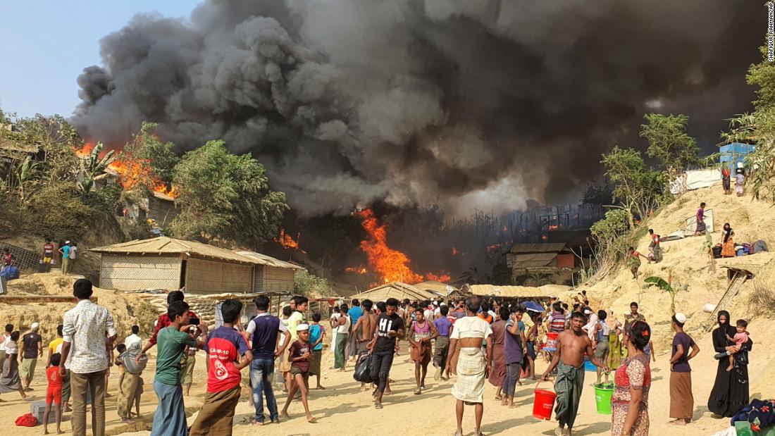 Massive fire destroys homes of thousands in Rohingya refugee camps in Bangladesh