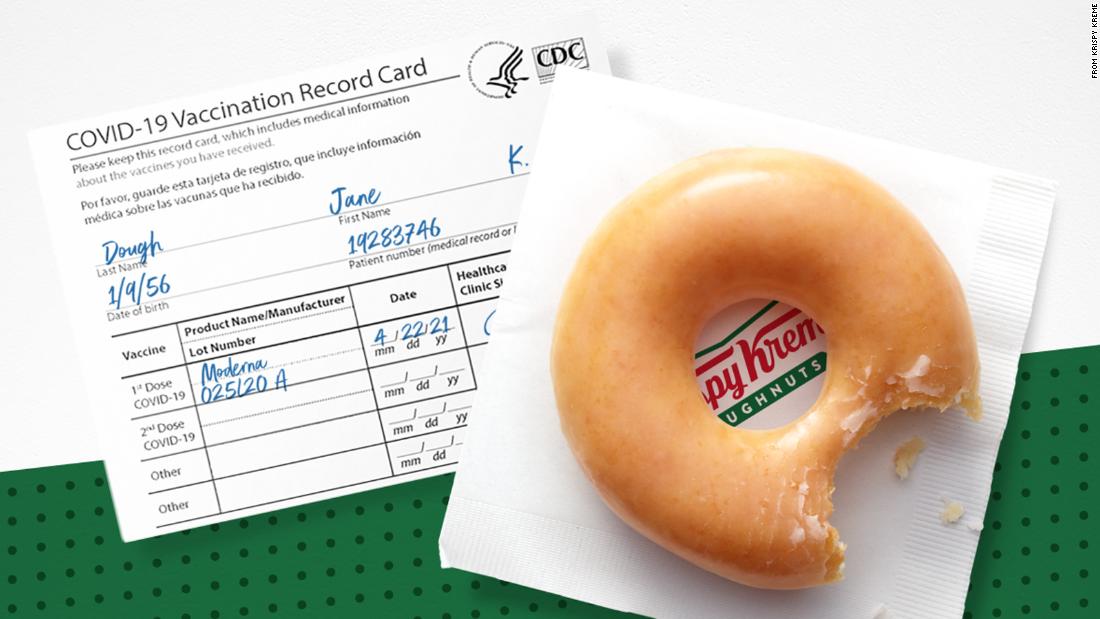 Krispy Kreme is making vaccines even sweeter with a free donut a day for the rest of the year