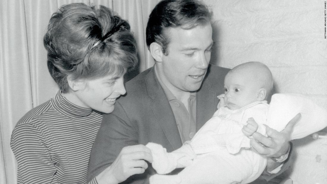 Shatner says goodbye to his baby daughter, Melanie, before leaving on a trip in 1965. Shatner and Gloria Rand had three daughters together before divorcing in 1969.