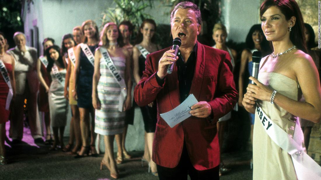 Shatner appears next to Sandra Bullock in a scene from the 2000 film &quot;Miss Congeniality.&quot;
