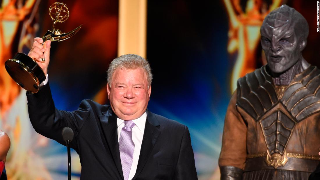 Shatner accepts the Governors Award on behalf of the cast and crew of &quot;Star Trek&quot; during the 2018 Creative Arts Emmys.