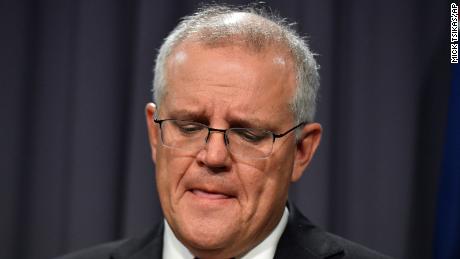 Australian Prime Minister Scott Morrison speaks during a news conference at Parliament House in Canberra on Tuesday, March 23.