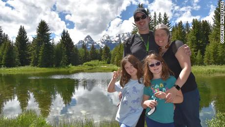 Katie Perez and her family during a trip to Grand Teton National Park. 