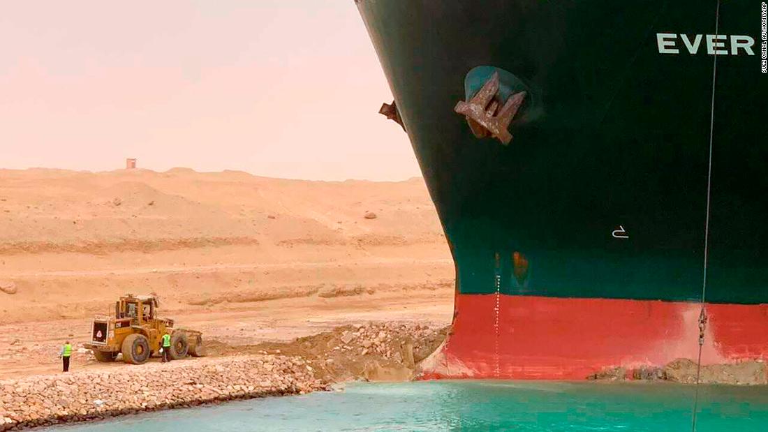 Suez Canal blocked after massive container ship runs aground