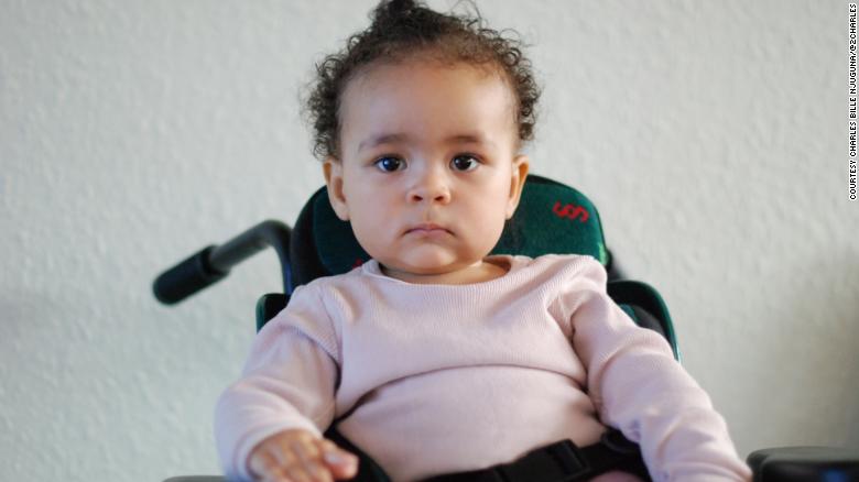Ayah is 14 months old and suffers from spinal muscular atrophy, which affects one in 10,000 children.