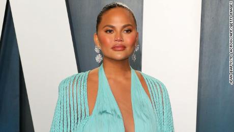 Chrissy Teigen attends the Vanity Fair Oscars after-party at the Wallis Annenberg Center for the Performing Arts in Beverly Hills, California, February 9, 2020. 