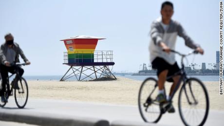 The lifeguard tower was painted in the rainbow colors in June 2020 to honor the 50th anniversary of the first Pride march held in New York City on June 28, 1970.