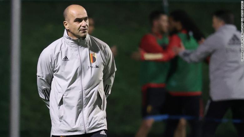 Martinez leads a Belgium training session last November.